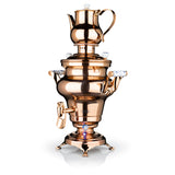 BEEM Samowar Rebecca mit Dispenser aus Edelstahl in Rosé, 5 L Wasserbehälter, 1,3 L Teekanne, stufenloses Thermostat, 1800 W Leistung.