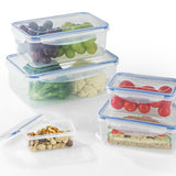 GOURMETmaxx Frischhaltedosen Klick-it 10-tlg. transparent/blau, stapelbar, mikrowellen- und gefriergeeignet, für frische Lebensmittel.