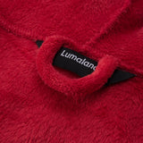 LUMALAND Luxury Mikrofaser Bademantel mit Kapuze für Damen und Herren in Rot, flauschig, weich und schnelltrocknend, Größe XXL.