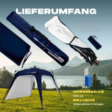 Where Tomorrow - Pop up Pavillon - Faltpavillon Navy mit 10 Sek. Quick-up-Aufbau, wasserfest und inklusive Seitenwand und Heringen.