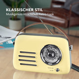 EASYmaxx Radio Retro - Stil der 50er-Jahr - Vanille mit Tragegriff, Teleskopantenne, analoger Frequenzanzeige und kabellosem Musikhören.