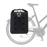DoYouOutdoor Fahrrad Gepäck Tasche wasserfest 23L schwarz mit reflektierenden Bändern, Schulterriemen und Tragegriff, wasserdicht.