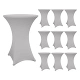 LUMALAND Stehtischhusse Ø 70-75 cm silbergrau, 10er-Set, abwischbar, langlebig, maschinenwaschbar, Polyester-Elasthan, perfekte Passform.