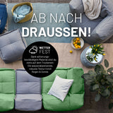 LUMALAND Sitzsack-Hocker 200 L Pastell Grün, wetterfest, vielseitig, modulare Verbindbarkeit, robuste Nähte, pflegeleicht mit abwischbarem Bezug.