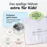 cuci cuci Näh-Baukastenset Motiv Herz Liebling für Kinder ab 5 Jahren – Komplettset mit allem zum Nähen und Schneiden