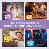 EASYmaxx LED-Leuchtkasten A5 mit 173 Buchstaben und 150 Emojis, ideal für individuelle Textbotschaften und Partydekoration.