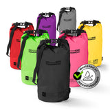 Where Tomorrow Dry Bag 10L - Style 01 - Schwarz wasserdicht, robust, mit verstellbarem Schultergurt, ideal für Outdoor-Abenteuer.