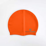 DoYourSwimming Badekappe/Schwimmhaube für Kinder bis ca. 10 Jahre in Orange, elastisch, rutschfest, schützt Haare und Ohren.