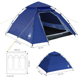LUMALAND Pop Up Familienzelt Wurfzelt 3 Personen Zelt in Blau mit Maßen 215 x 195 x 120 cm, wasserfest und schneller Aufbau.