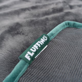 FLUFFINO® Hundedecke/ Wendedecke / Kuscheldecke - 150x100 cm - Grau, flauschig, wendbar, waschbar, moderne Hundedecke in Premiumqualität.