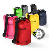 Where Tomorrow Dry Bag 5L - Style 01 - Rot, wasserdichter und robuster Dry Bag für Outdoor-Abenteuer mit verstellbarem Schultergurt.