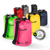 Where Tomorrow Dry Bag 5L - Style 01 - Pink, wasserdichter und robuster Outdoor-Rucksack mit verstellbarem Schultergurt.