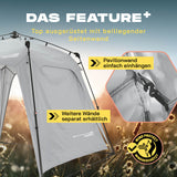Where Tomorrow - Pop up Pavillon hellgrau mit beiliegender Seitenwand für Windschutz, 10 Sek. Quick-up-Aufbau, wetterfest und vielseitig einsetzbar