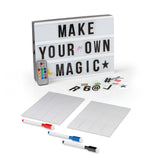 EASYmaxx LED-Leuchtkasten A4 mit 173 Buchstaben, Zahlen & Symbolen, 150 Mood Pics, 3 Stifte & 20 Karten für individuelle Botschaften.