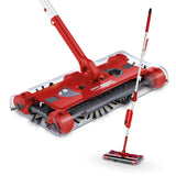 Akku-Besen Swivel Sweeper G2 + Ersatz-Akku kabellos und wiederaufladbar mit 360° Rotation und leichtem Design in Rot.