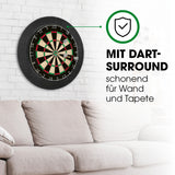 #DoYourDart Sisal-Dartscheibe mit selbstschließender Faser, Dart-Surround und 6 Dartpfeilen für sicheres Spiel zuhause.