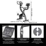 FitEngine Heimtrainer mit Expanderbändern - schwarz mit großem Display, Pulssensoren und klappbarem Rahmen für platzsparendes Cardio-Training.