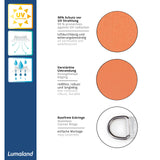 LUMALAND Sonnensegel Polyester - Rechteck 2 x 4 Meter - Orange mit UV-Schutz, reißfestem Material und rostfreien Eckringen zur einfachen Montage.