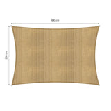 LUMALAND Sonnensegel 100% HDPE Rechteck 2 x 3 Meter Sand mit UV-Schutz, rostfreien Ringen und Befestigungsseilen.