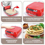 GOURMETmaxx Elektrischer Pizza-Ofen mit Pizzastein, Timerfunktion, Cool-Touch-Griff, 30 cm Ø, bis 400°C, 3-4 Min zubereiten