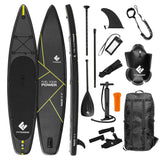 FitEngine Race SUP-Board Set (Touring) – 11‘8“ mit Carbon-Optik, robust, steif, inkl. Paddel, Pumpe, Leash und Rucksack.