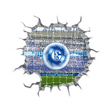 FC Schalke 04 LED-Lampe in Ballform mit 3D-Wandtattoo, selbstklebend, mit Stadion- und Vereinslogo-Effekt