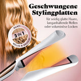 VITALmaxx Profi Hair-Styler - 3in1 Lockenstab, Glätteisen, Welleisen mit Display für glatte Haare, Wellen und Locken.