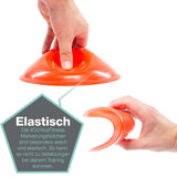 #DoYourFitness Hütchenset (25 Stück) inkl. Transportständer, elastische Markierungshütchen für Agility- und Koordinationstraining.