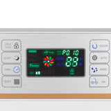 MAXXMEE Digitaler-Luftreiniger mit 6-Stufen-Reinigungsprozess, Timer, Fernbedienung und 3 Ventilationsstufen in weiß/silber.