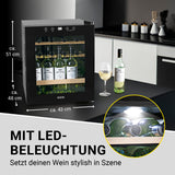 N8WERK Weinkühlschrank - 15 Flaschen, freistehend mit LED-Innenbeleuchtung, geräuscharm und kompressorgekühlt für optimale Weinlagerung.