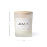 Luma Lab Duftkerze Mood "You are beautiful" in Glas mit Holzdeckel, veganes Sojawachs, 25 Stunden Brenndauer, nachhaltiger Duft.