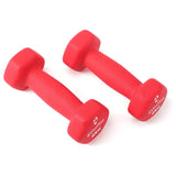 #DoYourSports Hantelset Gusseisen mit Neoprenbeschichtung - 2er-Set - 6 kg rote Neopren-Kurzhanteln für Krafttraining und Fitnessstudio.