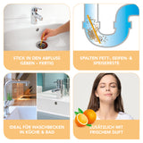 EASYmaxx Abfluss-Sticks Orangenduft entfernen Fett und Gerüche, ideal für Waschbecken in Küche und Bad mit frischem Orangenduft.