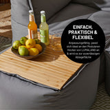 LUMALAND Bambusauflage für Modular-Hocker - 54 x 50 x 1 cm als praktische, flexible Ablage mit Antirutschschicht und pflegeleichtem Design