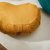 #DoYourYoga Yoga-Kissen Ganesh Halbmond in Indischgelb, gefüllt mit Bio-Buchweizenschalen, 45 x 30 x 14 cm, Baumwolle, Meditationskissen.