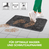 EASYmaxx Schmutzfangmatte Magic Step 40x60 cm grau mit rutschfester Unterseite und maschinenwaschbar bei 30 °C.