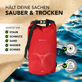 #DoYourOutdoor Dry Bag 10L - Rot wasserdichte und robuste Tasche schützt vor Staub, Sand, Wasser und Schnee beim Outdoor-Abenteuer.