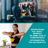 #DoYourFitness Kettlebell aus massivem Gusseisen mit Neoprenbeschichtung, 2 kg, ideal für Home-Gym und Ganzkörper-Workout.