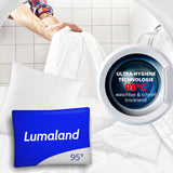 LUMALAND Kopfkissen - 40 x 80 cm, weiß, waschbar bis 95 °C, hygienisch, weich und voluminös mit Mikrofaserfüllung.