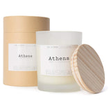 Luma Lab Series Duftkerze City Memories "Athens" im Glas mit Holzdeckel, nachhaltiger veganer Sojawachs-Kerze, 25 Std. Brenndauer.