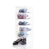 LUMALAND Damen Schuhbox - Transparent und stapelbar 5er Set mit Transportgriff zur sicheren Schuhaufbewahrung.