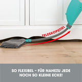 CLEANmaxx Spray-Mopp mit Wendefunktion - 700ml Tank - türkis mit flexiblem Teleskopstiel für mühelose Reinigung auch in engen Ecken.