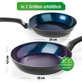 BRATmaxx Aluminium-Pfanne + Pyramidenstruktur Ø 24 cm mit keramischer Antihaftbeschichtung und Soft-Touch-Griff für alle Herdarten.