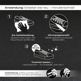 glossy DREAMS Nahtstift - Imprägnierstift für Schuhnähte, Anwendungsschritte zur Reinigung und Schutzbehandlung von Sneaker-Nähten in weiß, 8 ml.