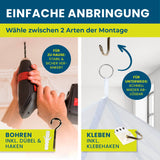 HOBERG Insekten-Baldachin mit zwei Montageoptionen Bohren oder Kleben für Einzel- und Doppelbetten, flexibel und einfach anzubringen.