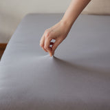 LUMALAND Comfort Jersey Spannbettlaken 160 g/m² 100% Baumwolle in Frostgrau mit elastischem Rundum-Gummizug für optimale Passform