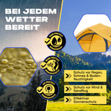 Where Tomorrow - Pop up Wurfzelt für 3 Personen - 10 Sek. Quick-up-Aufbau - Gelb, wasserdicht, windgeschützt und sonnengeschützt für Outdoor-Einsatz.