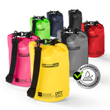 Where Tomorrow Dry Bag 5L - Style 01 - Gelb wasserdichter, robuster Dry Bag mit verstellbarem Schultergurt für Outdoor-Abenteuer.