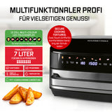 GOURMETmaxx Heißluftfritteuse mit XXL-Garfläche 7 L, 10 Programme, Touchscreen, Timer, Cool-Touch-Griffe, 2200 W, fettarm