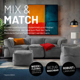 LUMALAND Modulares Mittelteil aus der Cord-Reihe, 54x81x70 cm - Bezug soft & waschbar - Grau, modern und flexibel kombinierbar.